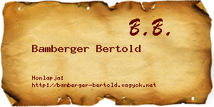 Bamberger Bertold névjegykártya
